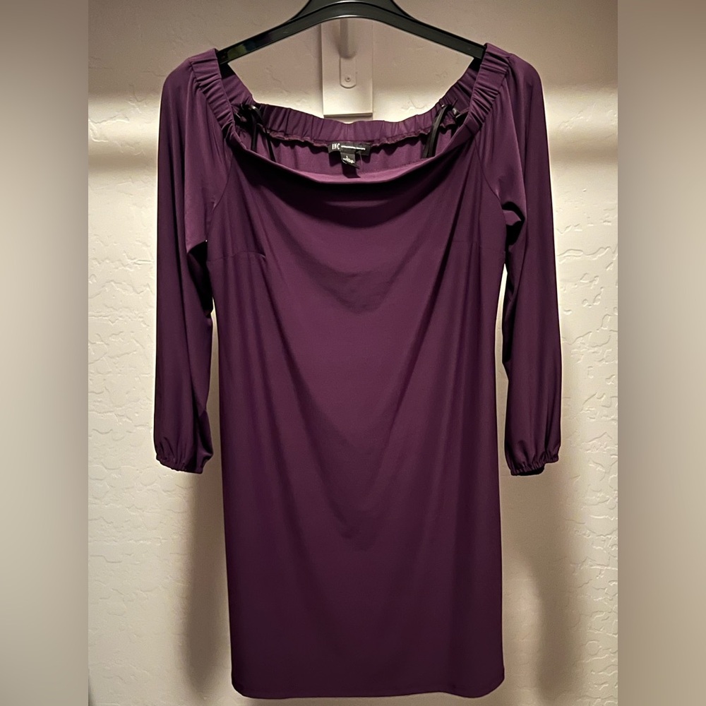 INC International Concepts Purple Cowl Neck Sheath Dress